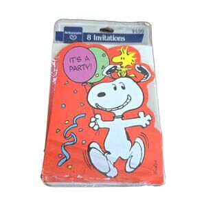 Vintage Hallmark Snoopy Woodstock Party Invitations 8 pack 1965 United Syndicate